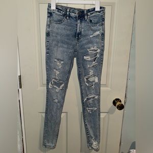 Next level stretch American eagle outfitters blue jeans 6 long ripped